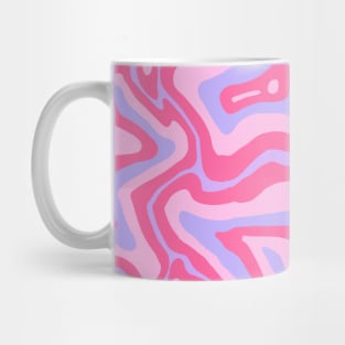 Abstract Retro Liquid Marble Swirl, Purple and Pink Mug